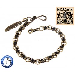 Bikers-Custom : Chaîne portefeuille skull feather