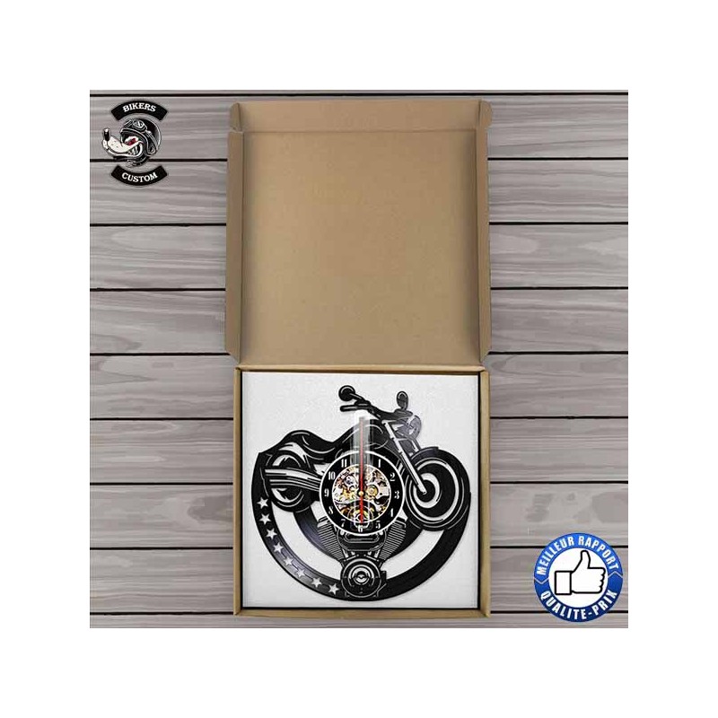 Bikers-Custom : Horloge murale Vintage en vinyle
