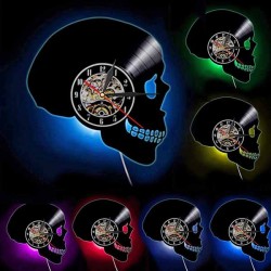 Bikers-Custom : Horloge murale the head skull