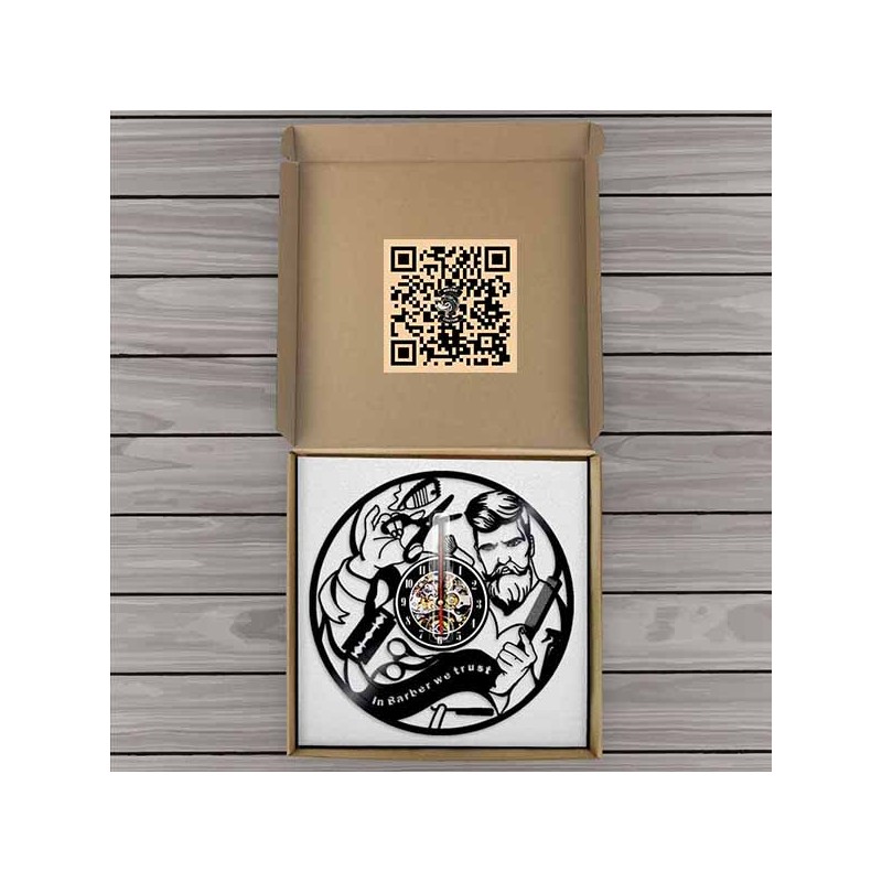 Bikers-Custom : Horloge murale barber shop 3
