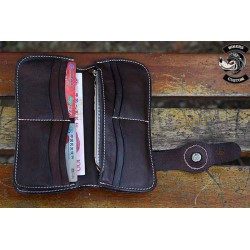 Bikers-Custom : Portefeuille cuir biker indian skull