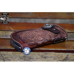 Bikers-Custom : Portefeuille cuir biker indian skull
