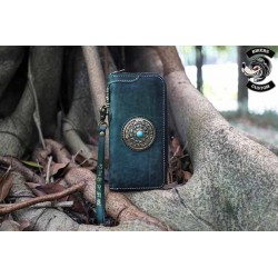 Bikers-Custom : Portefeuille cuir biker Ethnic style
