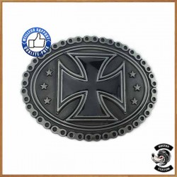 Boucle de ceinture biker croix de malte