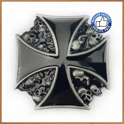 Boucle de ceinture biker iron cross and skull