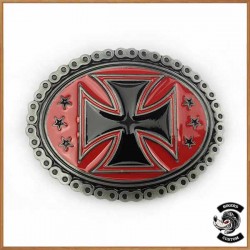 Boucle de ceinture biker iron cross and chain
