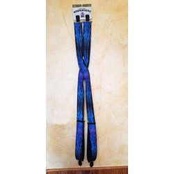 Bikers-Custom : Bretelle us, motif flammes bleu