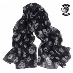 Foulard noir têtes de mort