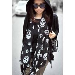 Bikers-Custom : Foulard noir têtes de mort