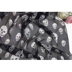 Bikers-Custom : Foulard noir têtes de mort