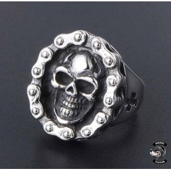 Bague biker skull