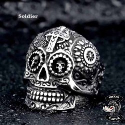 Bague bikers black soldier