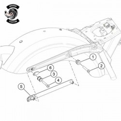 Bikers-Custom : Kit de fixation pour sissy bar amovible Harley super glide
