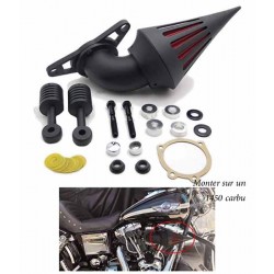 Bikers-Custom : Filtre à air spike noir ou chrome pour injection EFI
