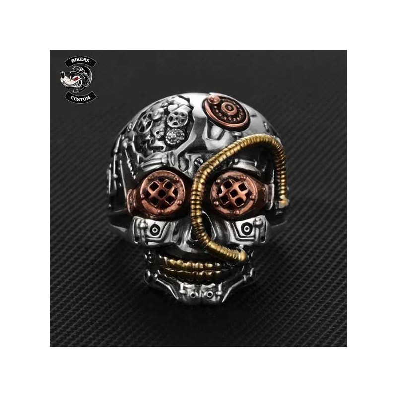 Bikers-Custom : Bague biker Steampunk