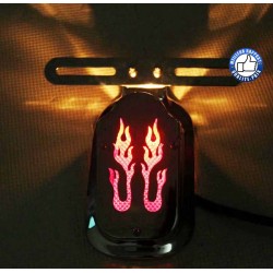 Bikers-Custom : Feux arrière tombstone flammes
