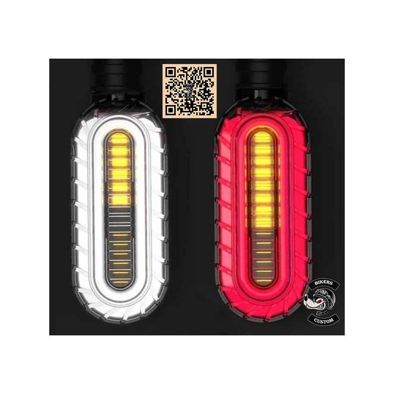 Bikers-Custom : Clignotants moto universels Handle pour custom et Harley