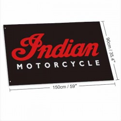 Bikers-Custom : Drapeau biker Indian Motorcycle noir