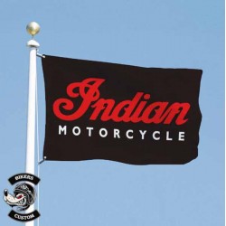 Drapeau biker Indian Motorcycle noir