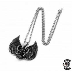 Pendentif en acier inoxydable skull wings