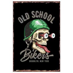 Plaque métal décorative Old school bikers