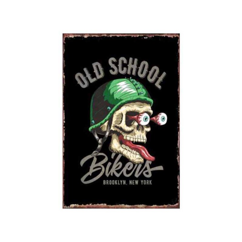 Bikers-Custom : Plaque métal décorative Old school bikers