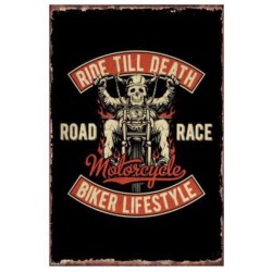 Plaque métal décorative Ride till death