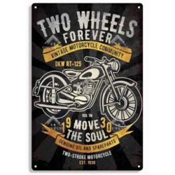 Plaque métal décorative Two wheels