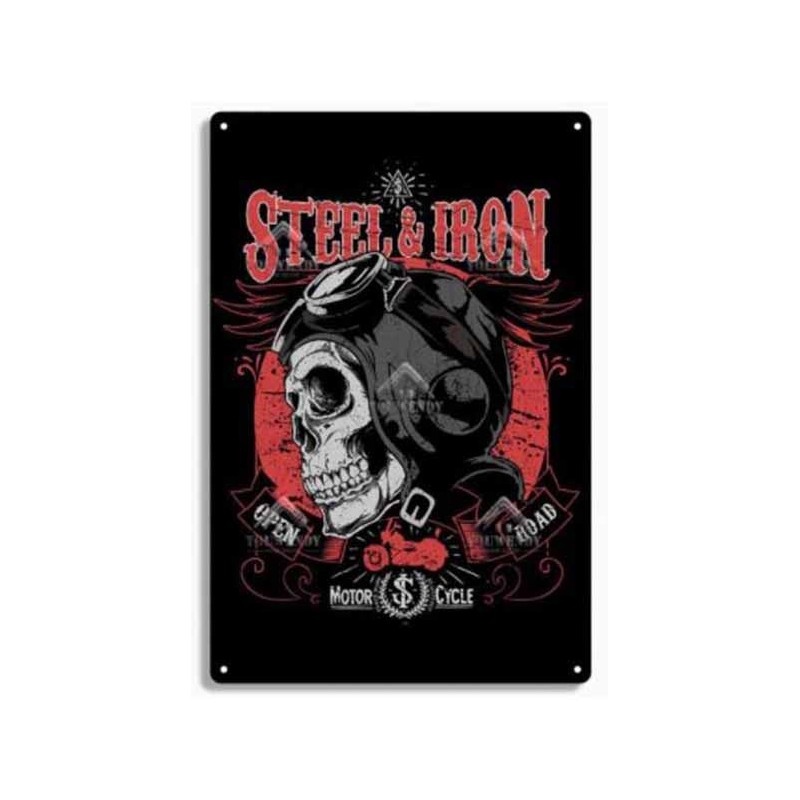 Bikers-Custom : Plaque métal décorative Steel and iron