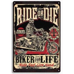 Plaque métal décorative Ride or die