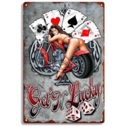 Plaque métal décorative Double Get'n lucky