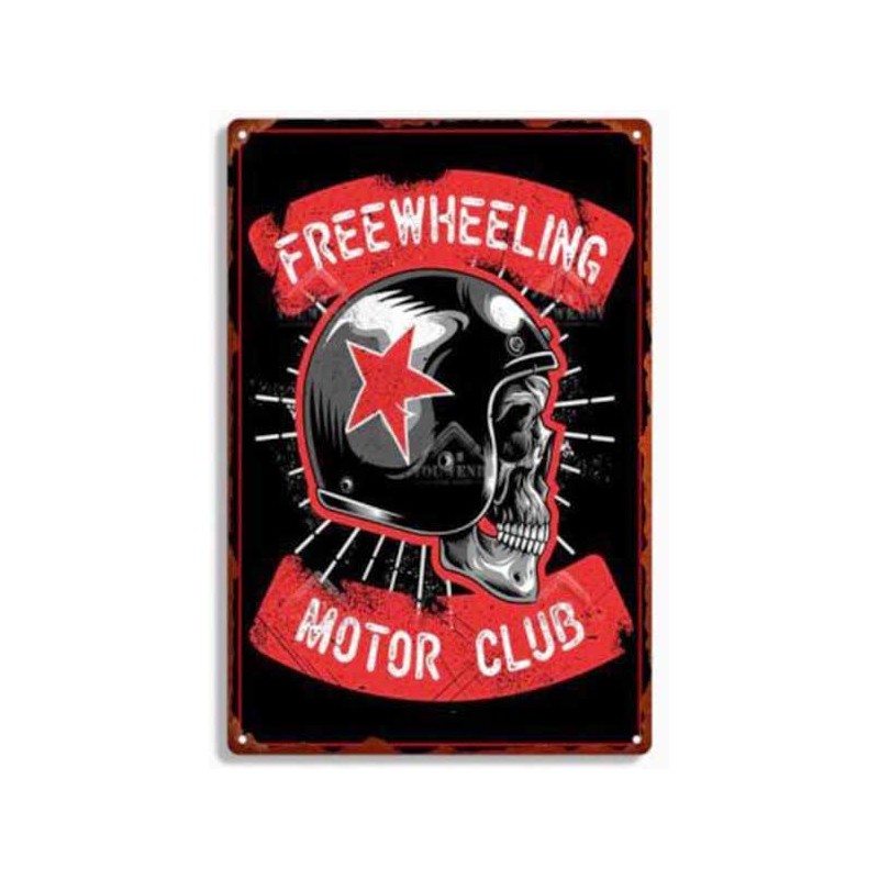 Bikers-Custom : Plaque métal décorative Free wheeling