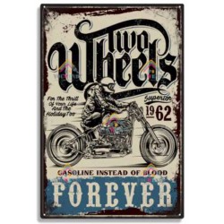 Plaque métal décorative Two wheels forever