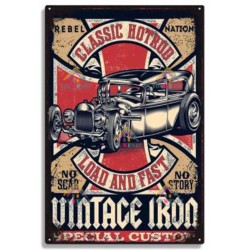 Plaque métal décorative Classic hotrod