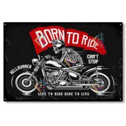Plaque métal décorative Born to ride