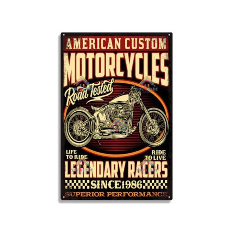 Bikers-Custom : Plaque métal décorative American custom