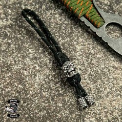 Porte clés Skull noir/gris
