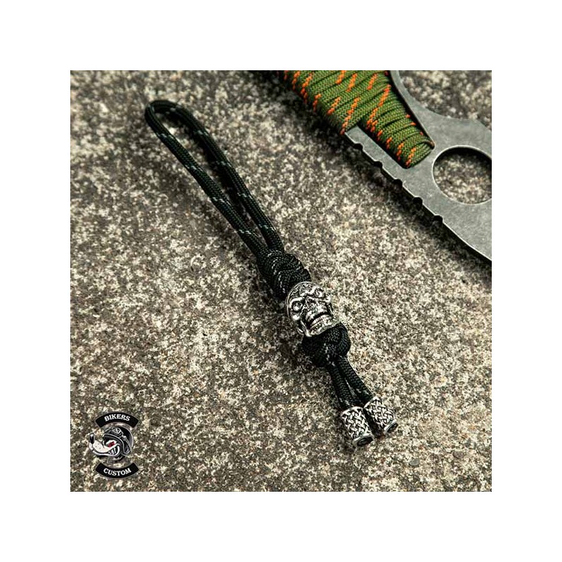 Bikers-Custom : Porte clés Skull noir/gris