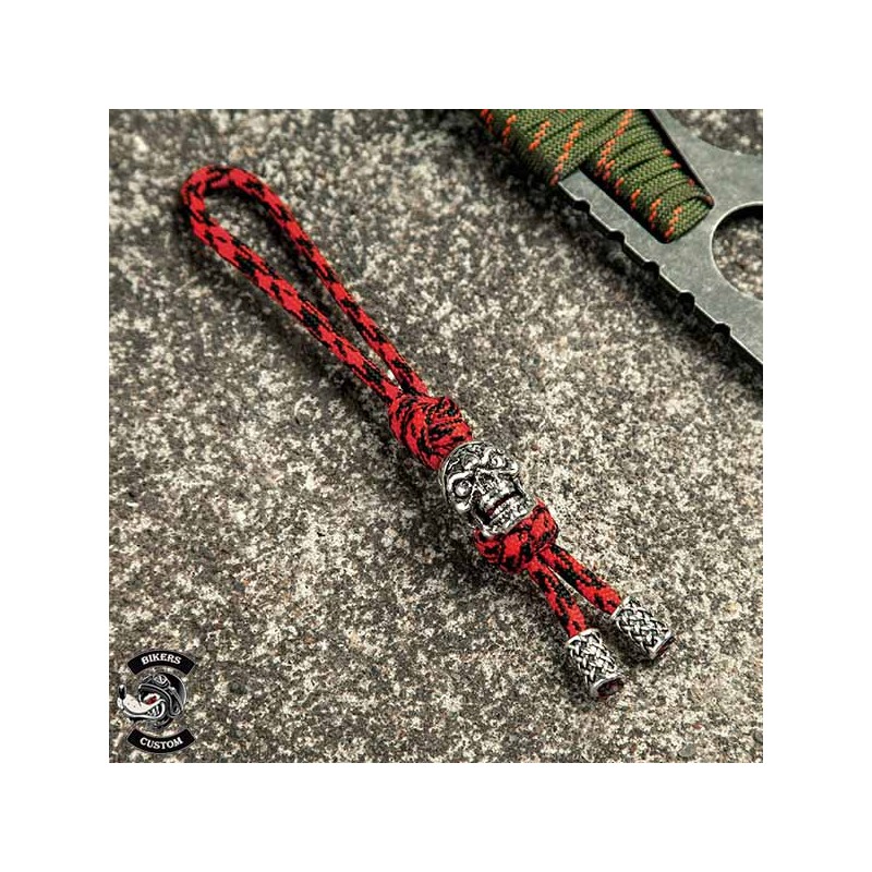 Bikers-Custom : Porte clés Skull rouge/noir