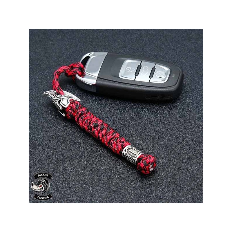 Bikers-Custom : Porte clés guerrier spartiate rouge/noir