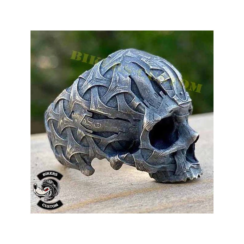 Bikers-Custom : Bague biker skull ghost
