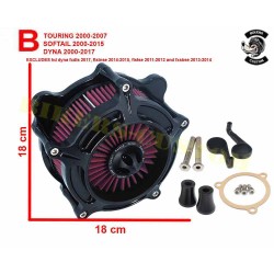 Bikers-Custom : Filtre à air  modèle turbine pour Harley FLH, DYNA,SOFTAIL