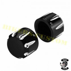 Bikers-Custom : Caches axe de roue avant lines pour Harley et custom