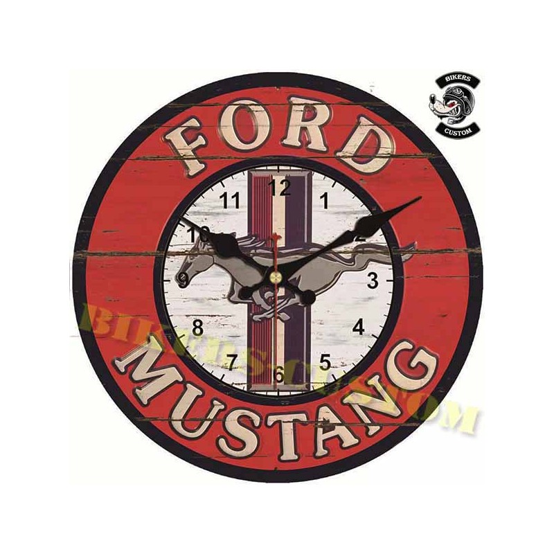 Bikers-Custom : Horloge murale Ford Mustang