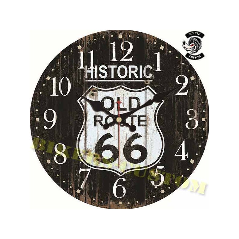 Bikers-Custom : Horloge murale Old Road 66