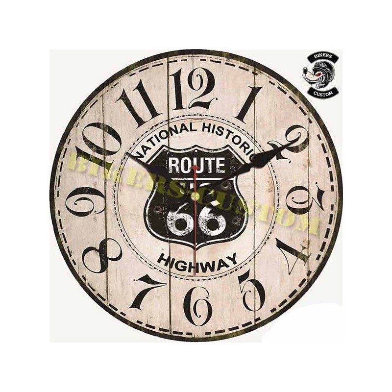 Bikers-Custom : Horloge murale Road 66