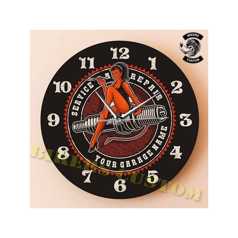 Bikers-Custom : Horloge murale Hells Woman