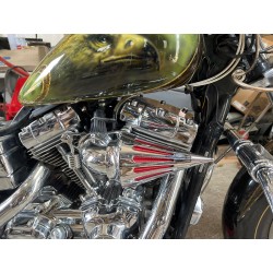 Bikers-Custom : Filtre à air spike noir ou chrome pour injection EFI
