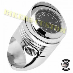 Montre de guidon pour Harley et custom noir ou chrome EN 1.25"