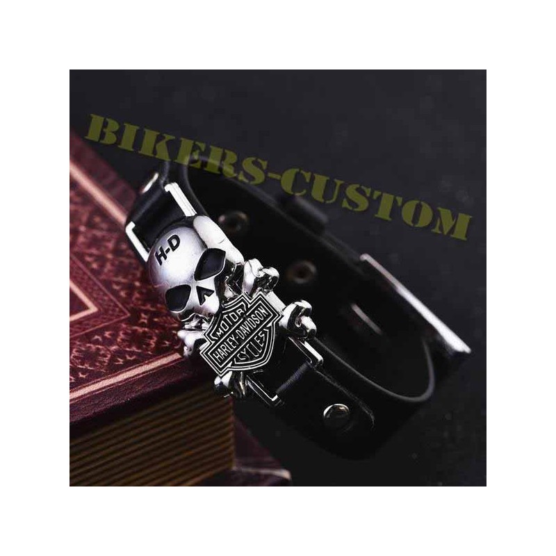 Bikers-Custom : Bracelet cuir Harley Davidson